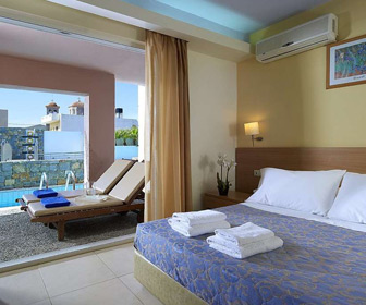 Hotel Sissi Bay heeft ook mooie kamers. Boek Sissi Bay bij de Vakantiediscounter